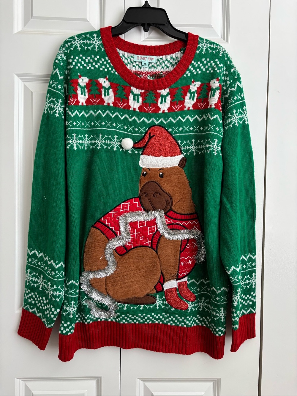 Holiday Moose Crewneck Sweater - Green